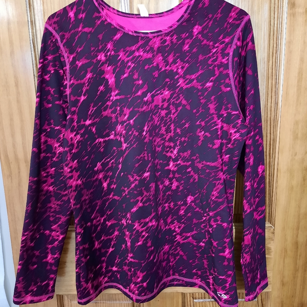 Power Core long-sleeved shirt / Medium/ pink and black